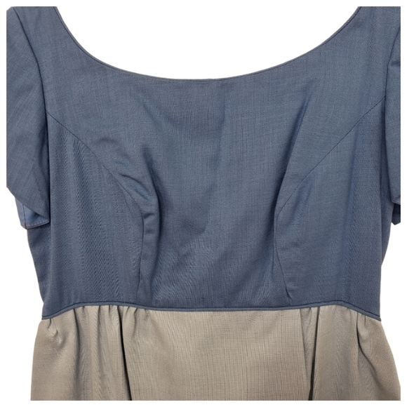 Vintage 60s-70s Maxi Dress Formal Bridesmaid Cotton S Short Sleeve Blue … - Picture 5 of 16